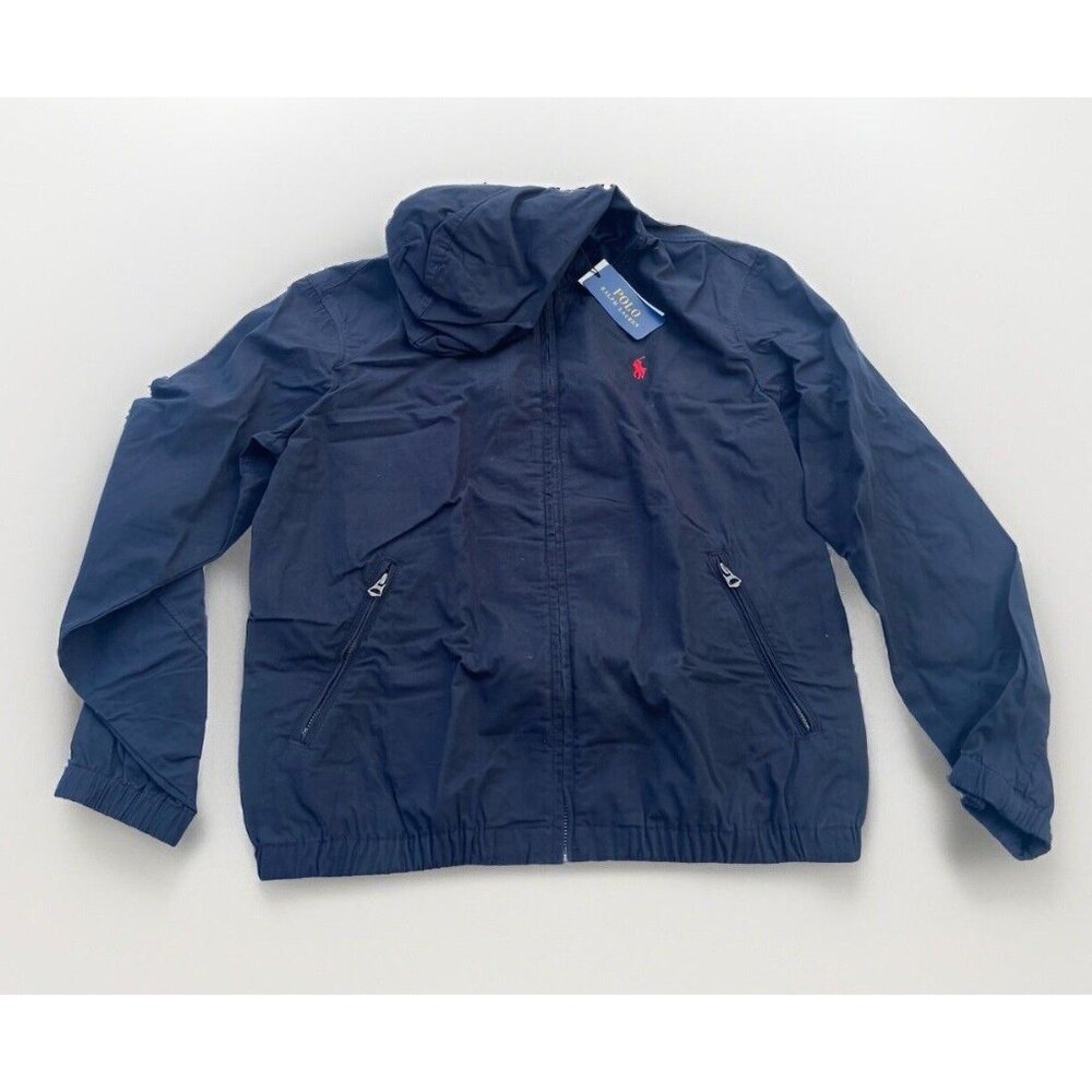 Polo Ralph Lauren Jacket Men’s Medium Navy Blue Hooded Lightweight NWT